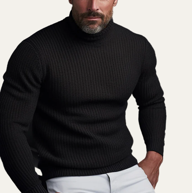 VogeLuxe | Men’s Classic Ribbed Knit Turtleneck 0