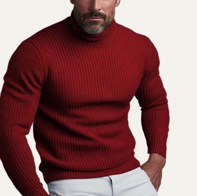 VogeLuxe | Men’s Classic Ribbed Knit Turtleneck 1
