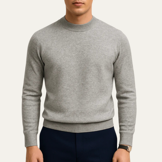 VogeLuxe | Men’s Classic Ribbed Mock-Neck Sweater 0