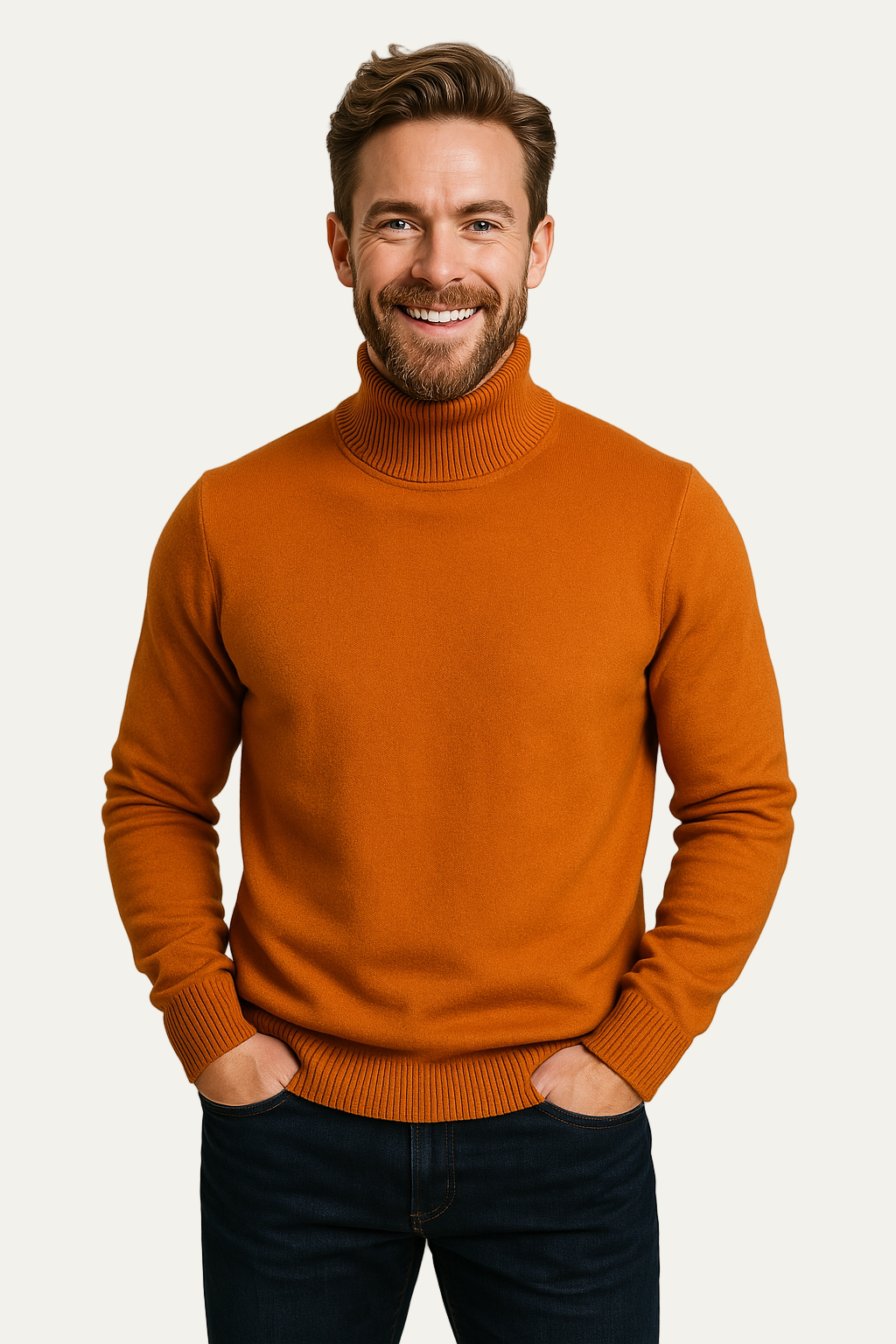 VogeLuxe | Men’s Classic Ribbed Turtleneck Knitwear 1