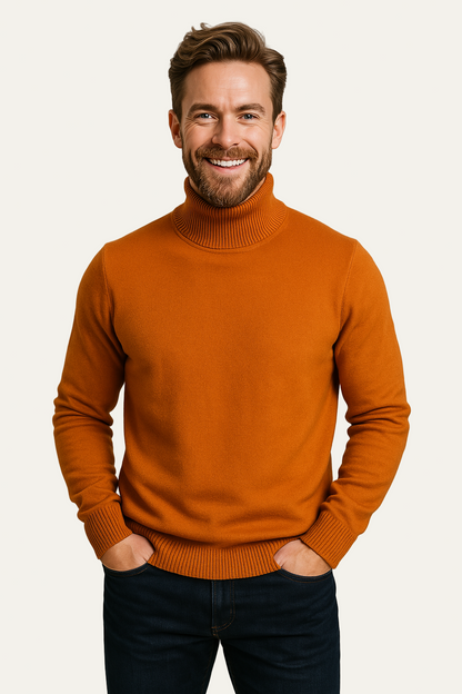 VogeLuxe | Men’s Classic Ribbed Turtleneck Knitwear 1