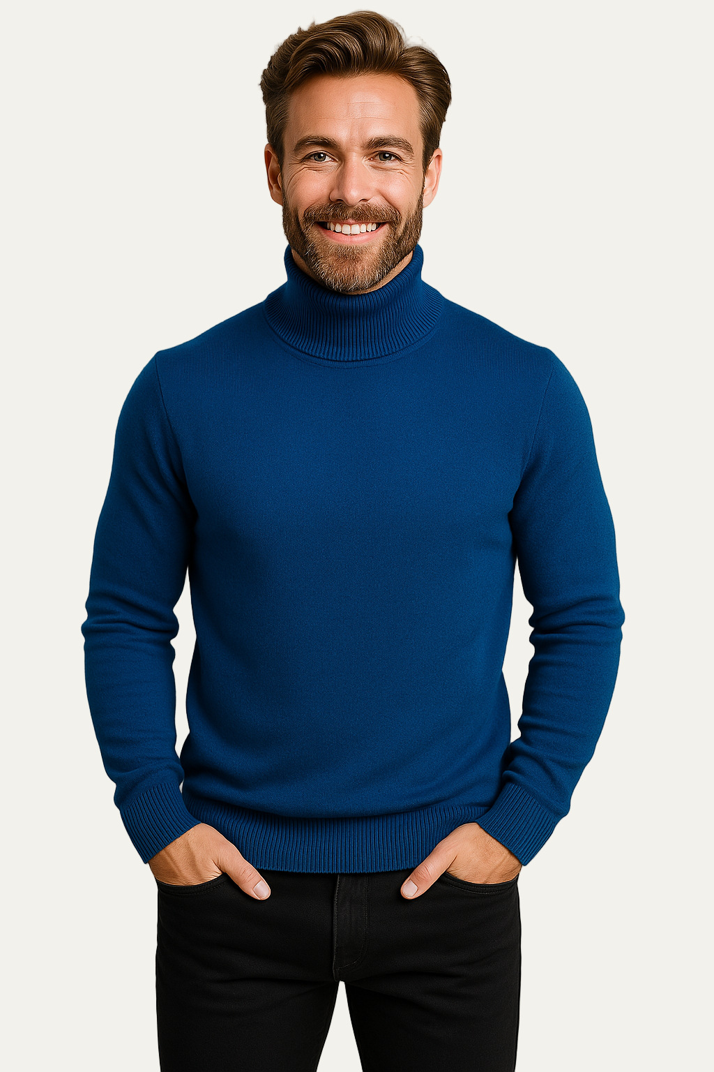 VogeLuxe | Men’s Classic Ribbed Turtleneck Knitwear 2