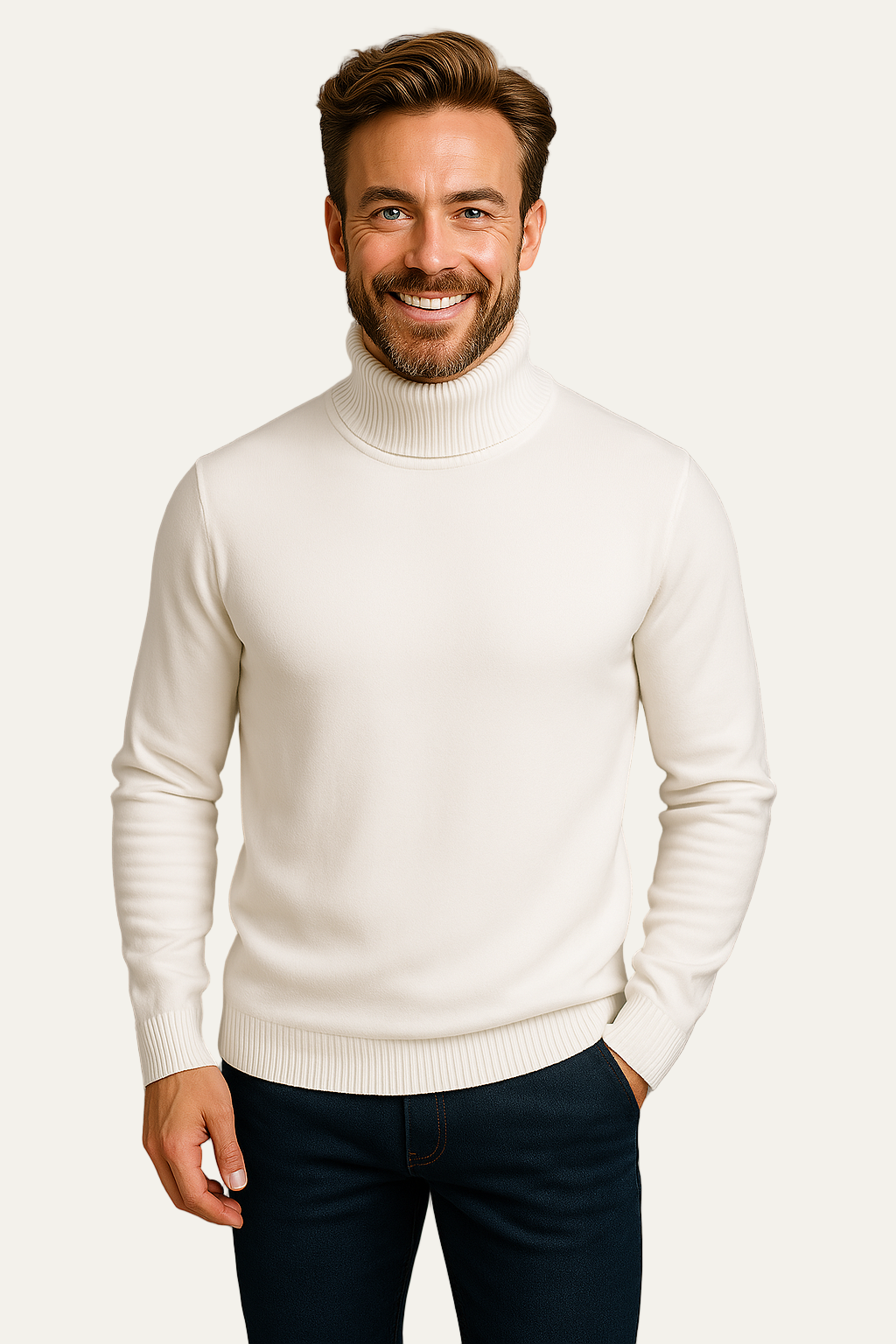 VogeLuxe | Men’s Classic Ribbed Turtleneck Knitwear 4
