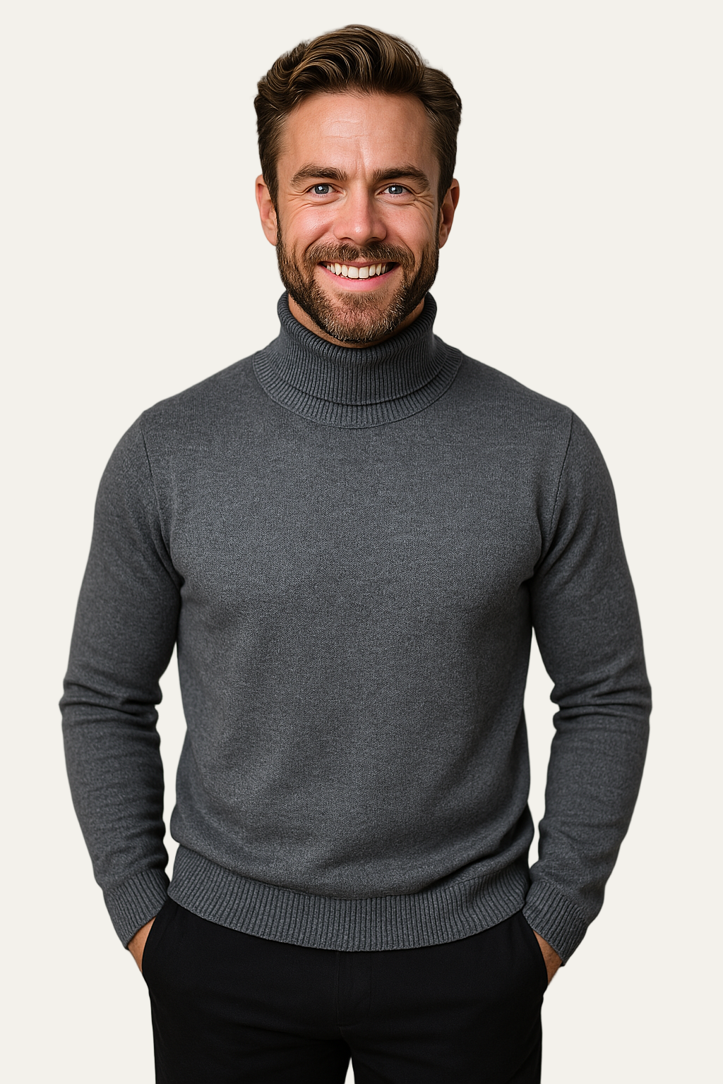 VogeLuxe | Men’s Classic Ribbed Turtleneck Knitwear 6