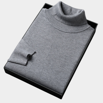 VogeLuxe | Men’s Classic Ribbed Turtleneck Knitwear 7