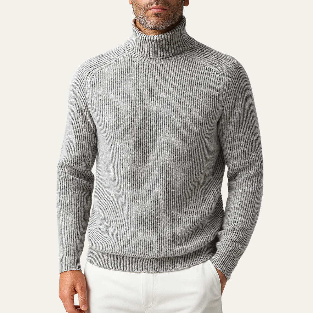 VogeLuxe | Men’s Classic Ribbed Turtleneck Sweater 0