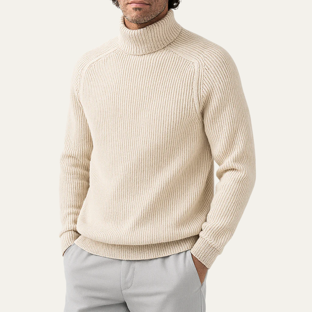 VogeLuxe | Men’s Classic Ribbed Turtleneck Sweater 1