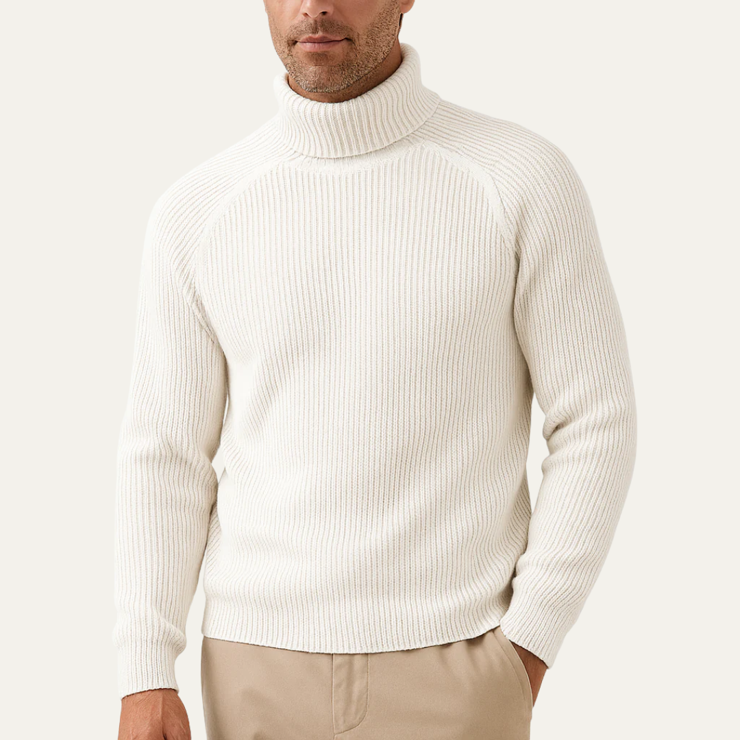 VogeLuxe | Men’s Classic Ribbed Turtleneck Sweater 2