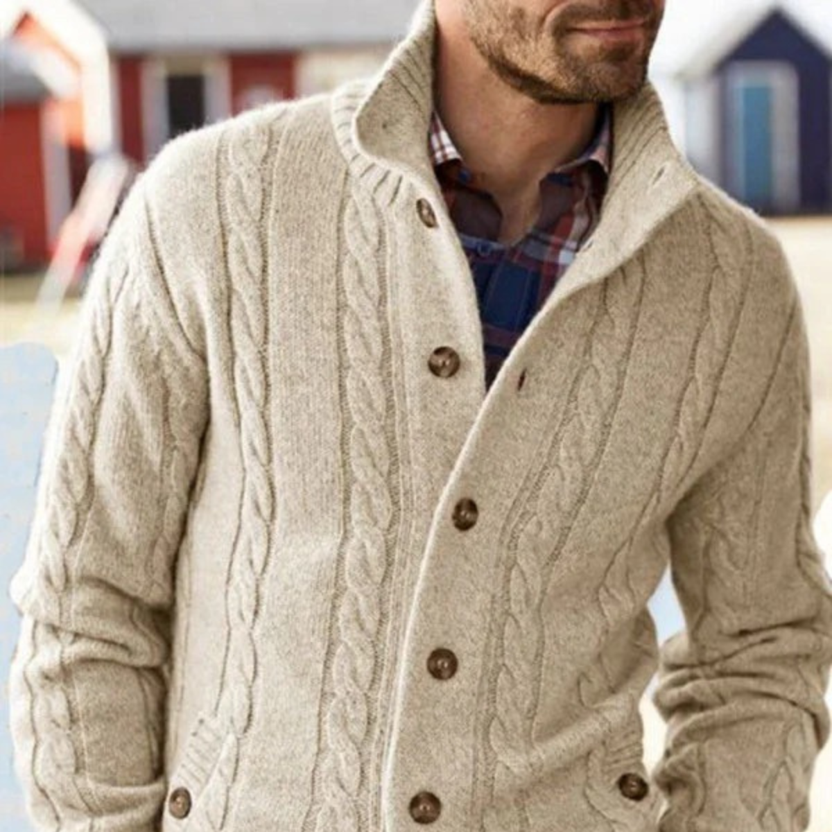 VogeLuxe | Men’s Classic Shawl-Collar Cardigan 2