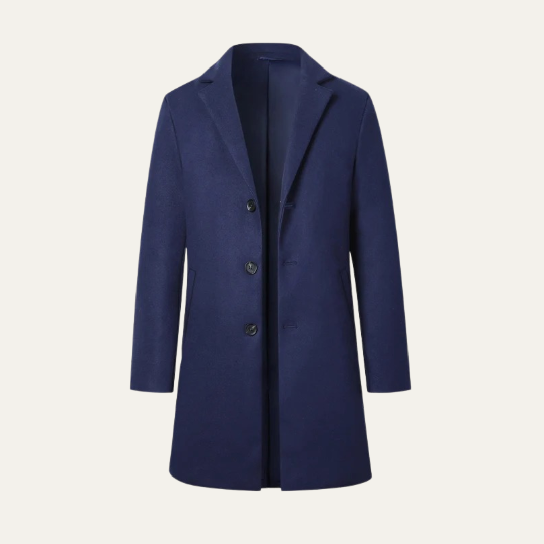 VogeLuxe | Men’s Classic Single-Breasted Long Overcoat 0