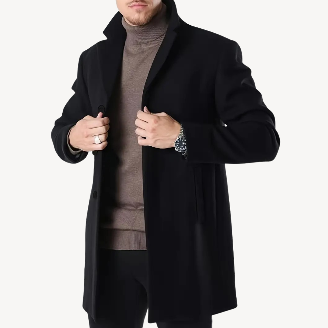 VogeLuxe | Men’s Classic Single-Breasted Topcoat 3
