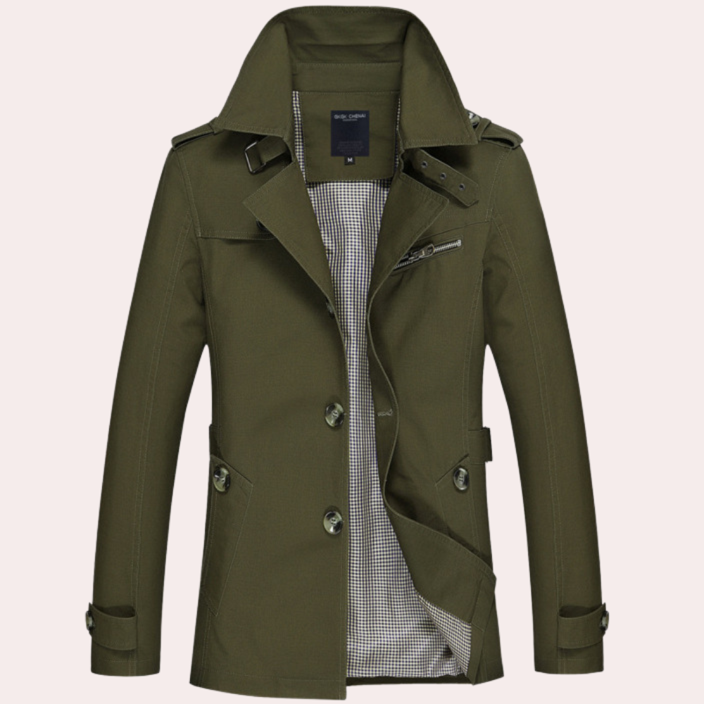VogeLuxe | Men’s Classic Single-Breasted Trench Coat 2