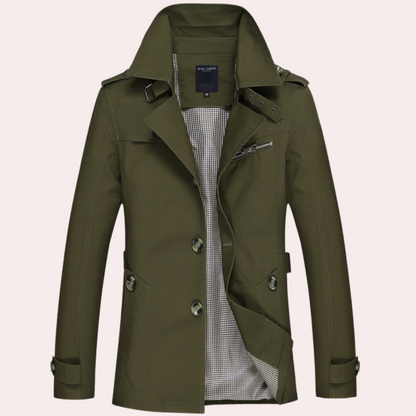 VogeLuxe | Men’s Classic Single-Breasted Trench Coat 2