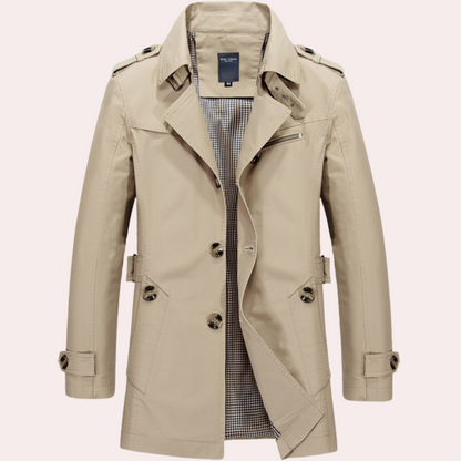 VogeLuxe | Men’s Classic Single-Breasted Trench Coat 3