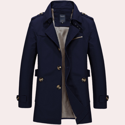 VogeLuxe | Men’s Classic Single-Breasted Trench Coat 5