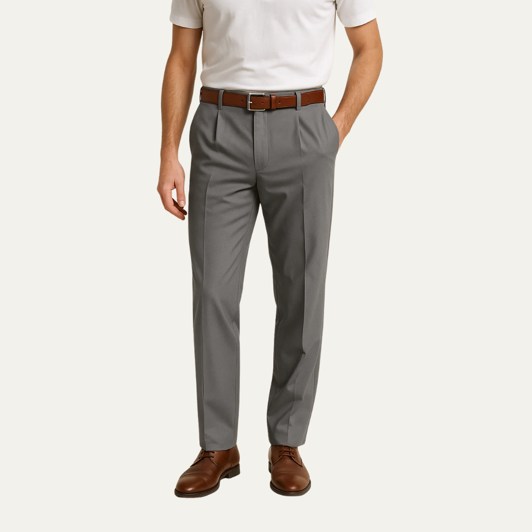 VogeLuxe | Men’s Classic Single-Pleat Dress Trousers 1