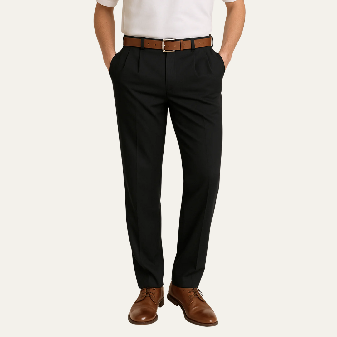VogeLuxe | Men’s Classic Single-Pleat Dress Trousers 3