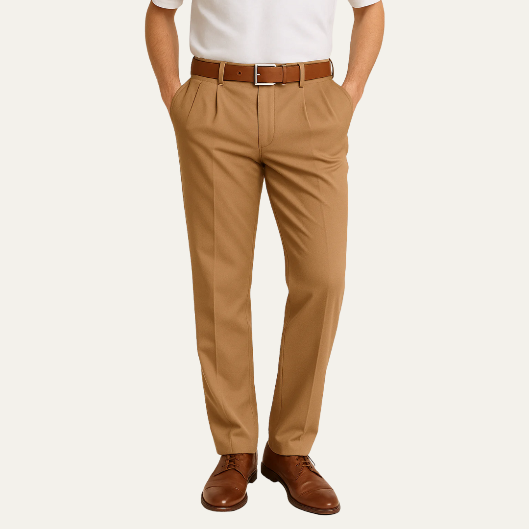 VogeLuxe | Men’s Classic Single-Pleat Dress Trousers 4