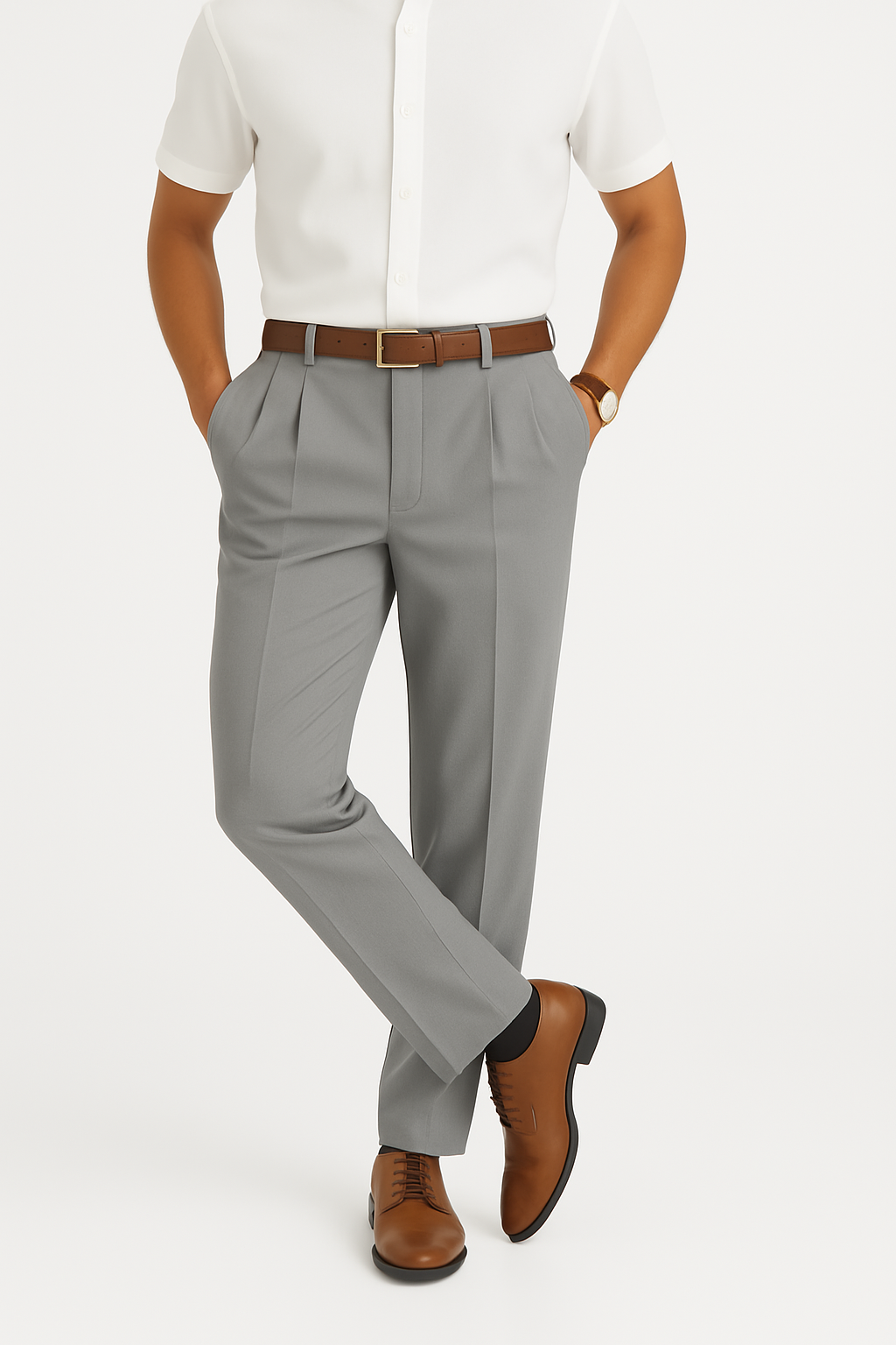 VogeLuxe | Men’s Classic Single-Pleat Tailored Trousers 3