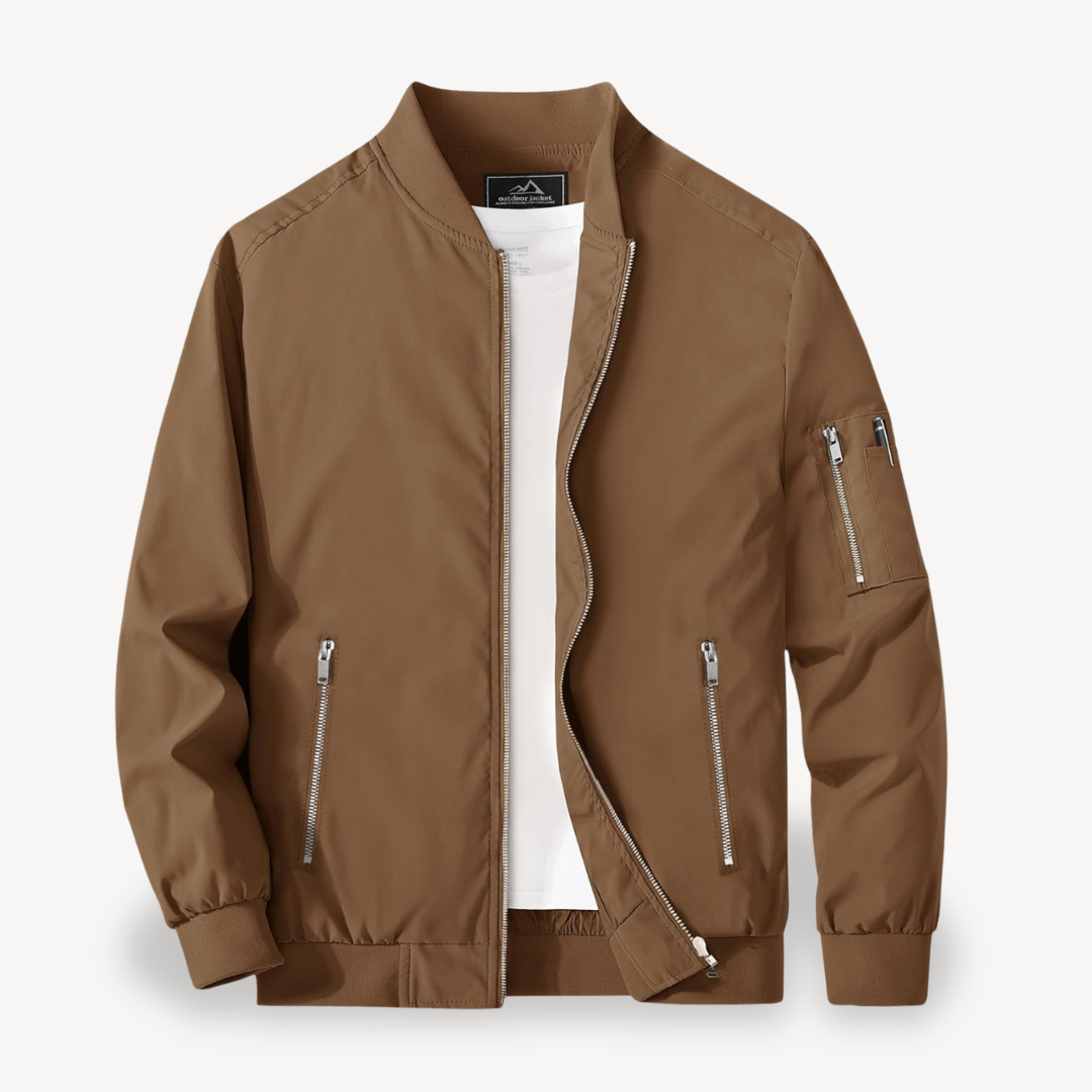 VogeLuxe | Men’s Classic Stand Collar Bomber Jacket 0