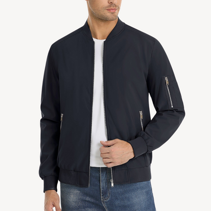 VogeLuxe | Men’s Classic Stand Collar Bomber Jacket 1