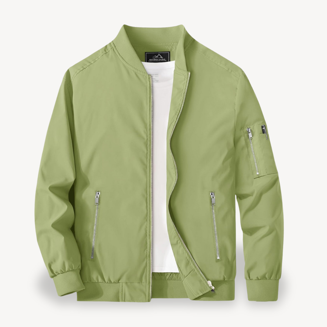 VogeLuxe | Men’s Classic Stand Collar Bomber Jacket 11