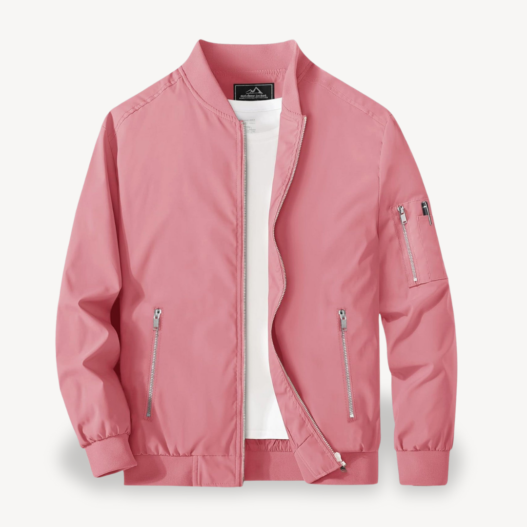 VogeLuxe | Men’s Classic Stand Collar Bomber Jacket 12