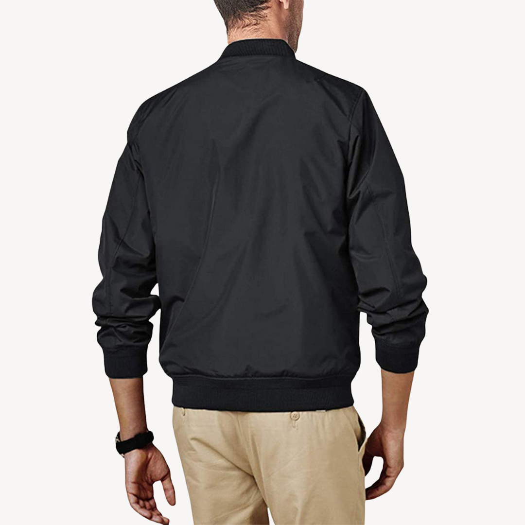 VogeLuxe | Men’s Classic Stand Collar Bomber Jacket 2