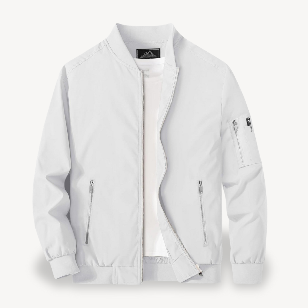 VogeLuxe | Men’s Classic Stand Collar Bomber Jacket 4