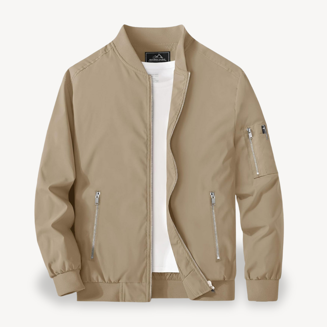 VogeLuxe | Men’s Classic Stand Collar Bomber Jacket 5