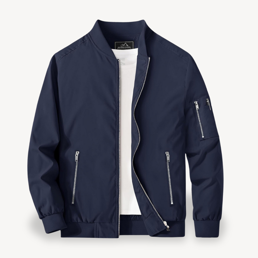 VogeLuxe | Men’s Classic Stand Collar Bomber Jacket 7