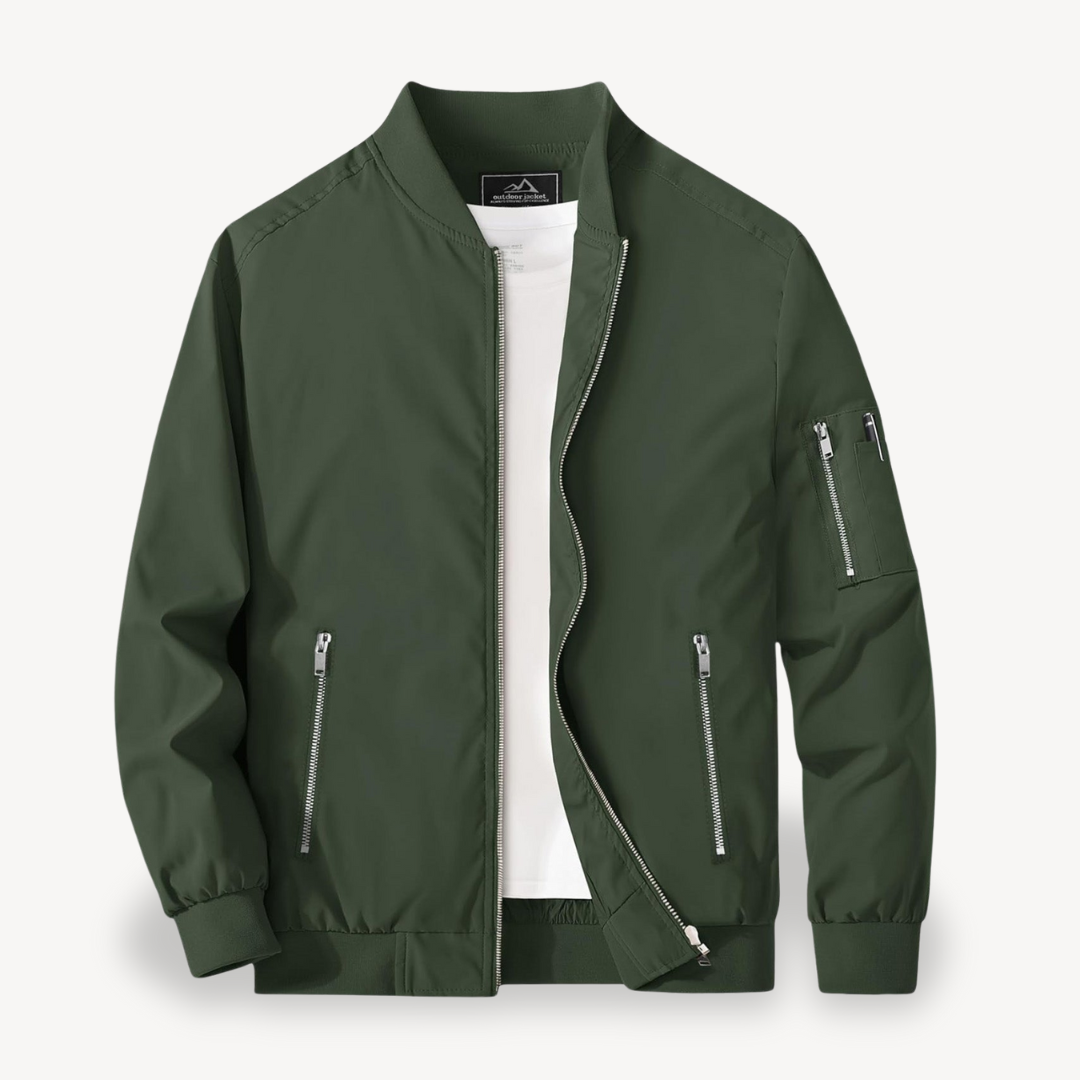 VogeLuxe | Men’s Classic Stand Collar Bomber Jacket 8