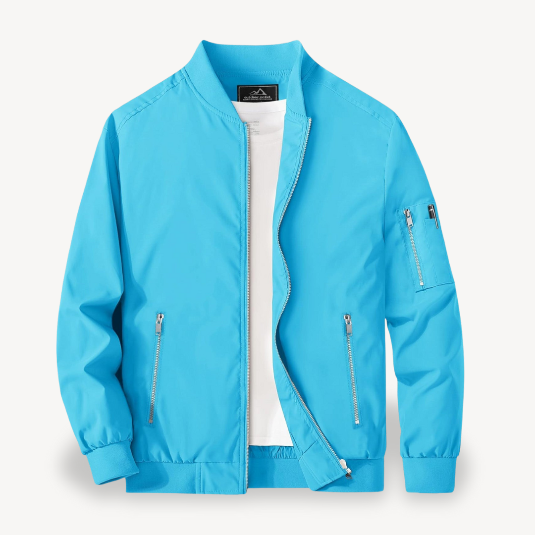 VogeLuxe | Men’s Classic Stand Collar Bomber Jacket 9