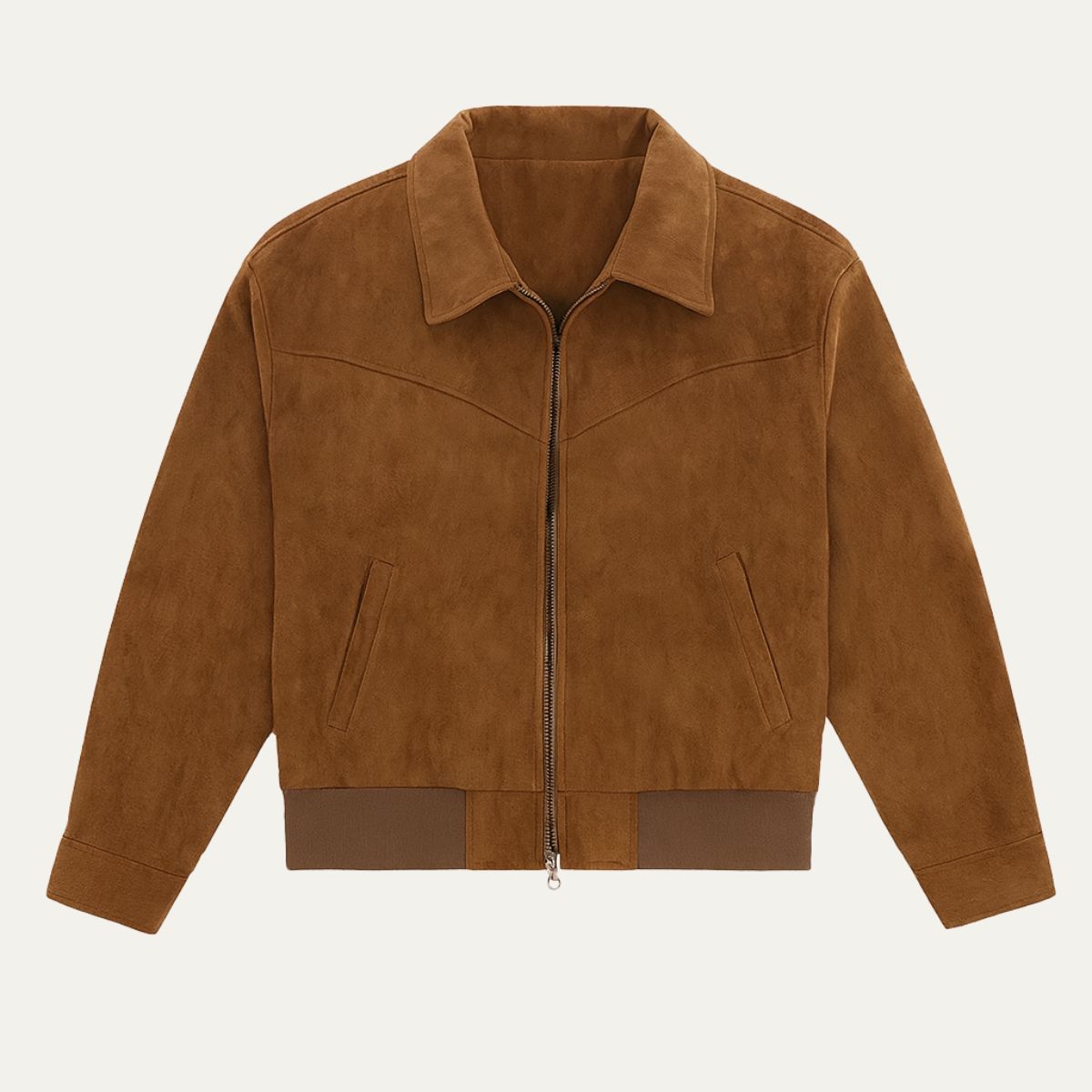 VogeLuxe | Men’s Classic Suede Bomber Jacket 0