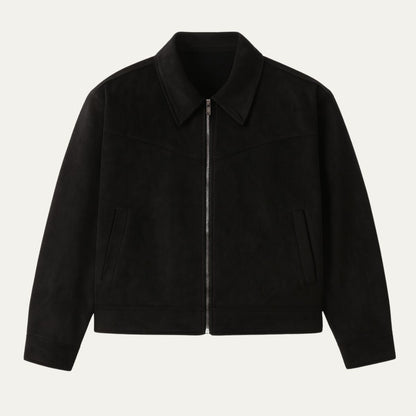 VogeLuxe | Men’s Classic Suede Bomber Jacket 1
