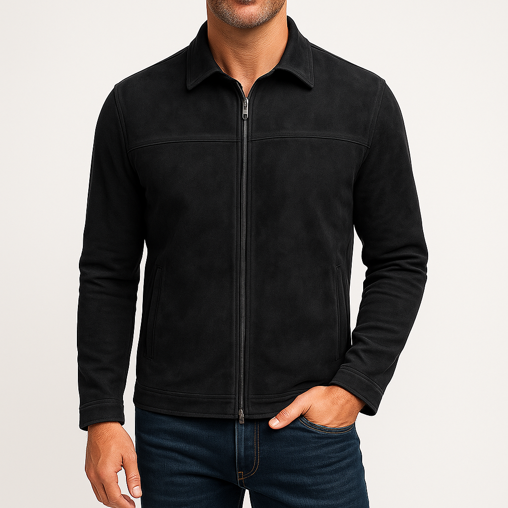 VogeLuxe | Men’s Classic Suede Zip Jacket 2