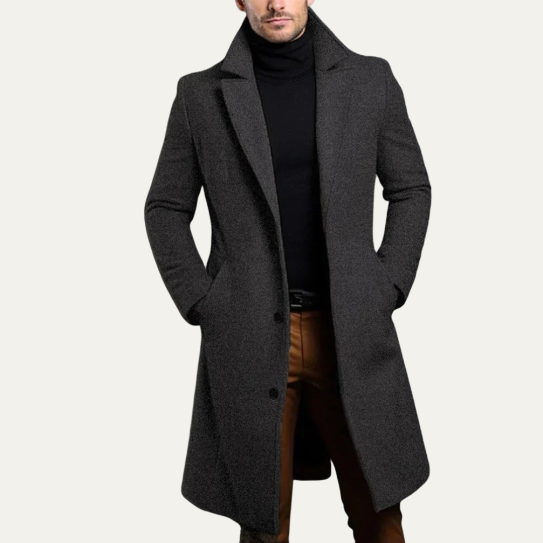 VogeLuxe | Men’s Classic Tailored Long Overcoat 2
