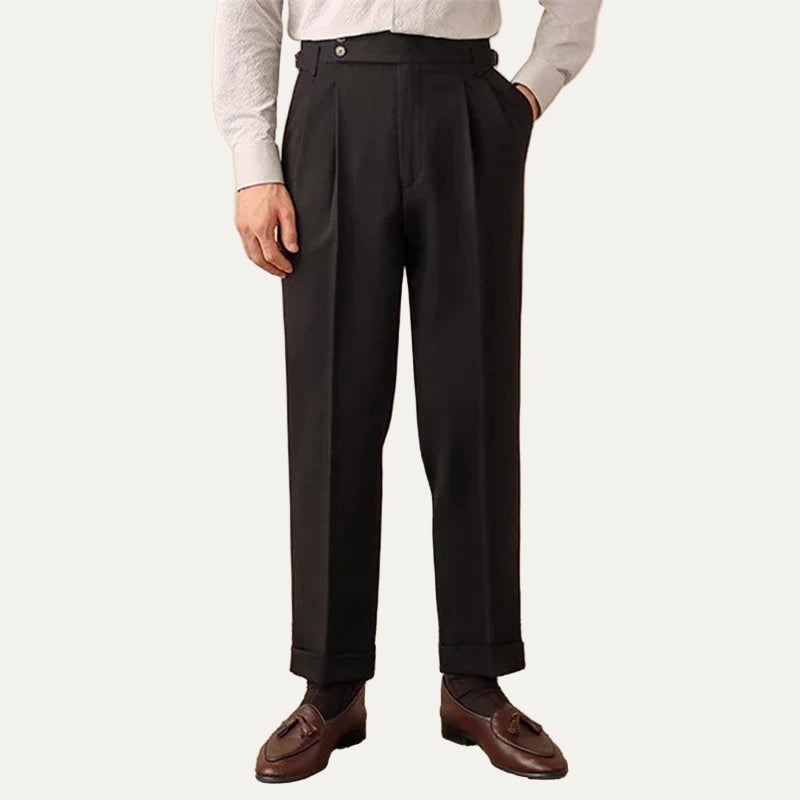 VogeLuxe | Men’s Classic Tailored Trousers with Side Buckle 3