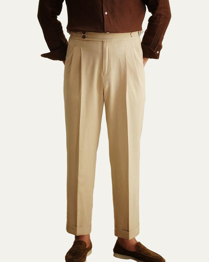 VogeLuxe | Men’s Classic Tailored Trousers with Side Buckle 7