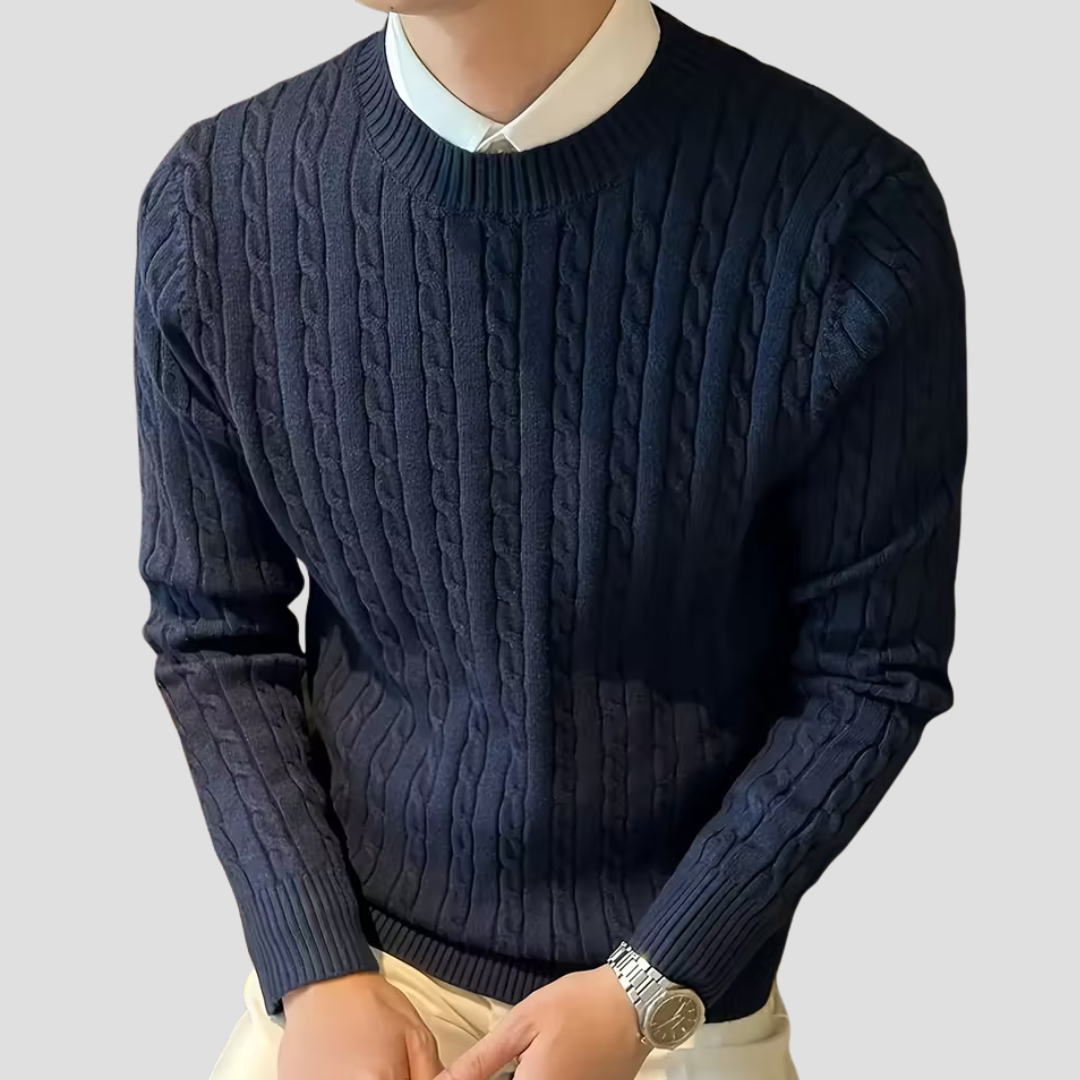 VogeLuxe | Men’s Classic Textured Knit Pullover 5