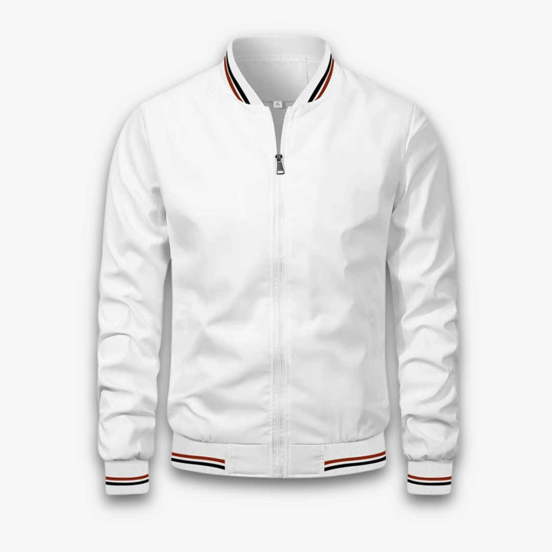 VogeLuxe | Men’s Classic Tipped Collar Bomber Jacket 0