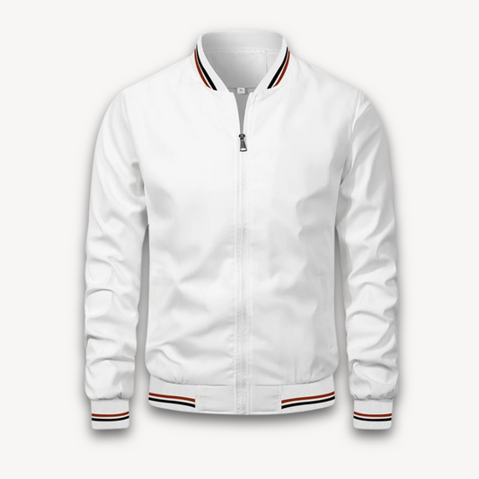 VogeLuxe | Men’s Classic Tipped Collar Bomber Jacket 0
