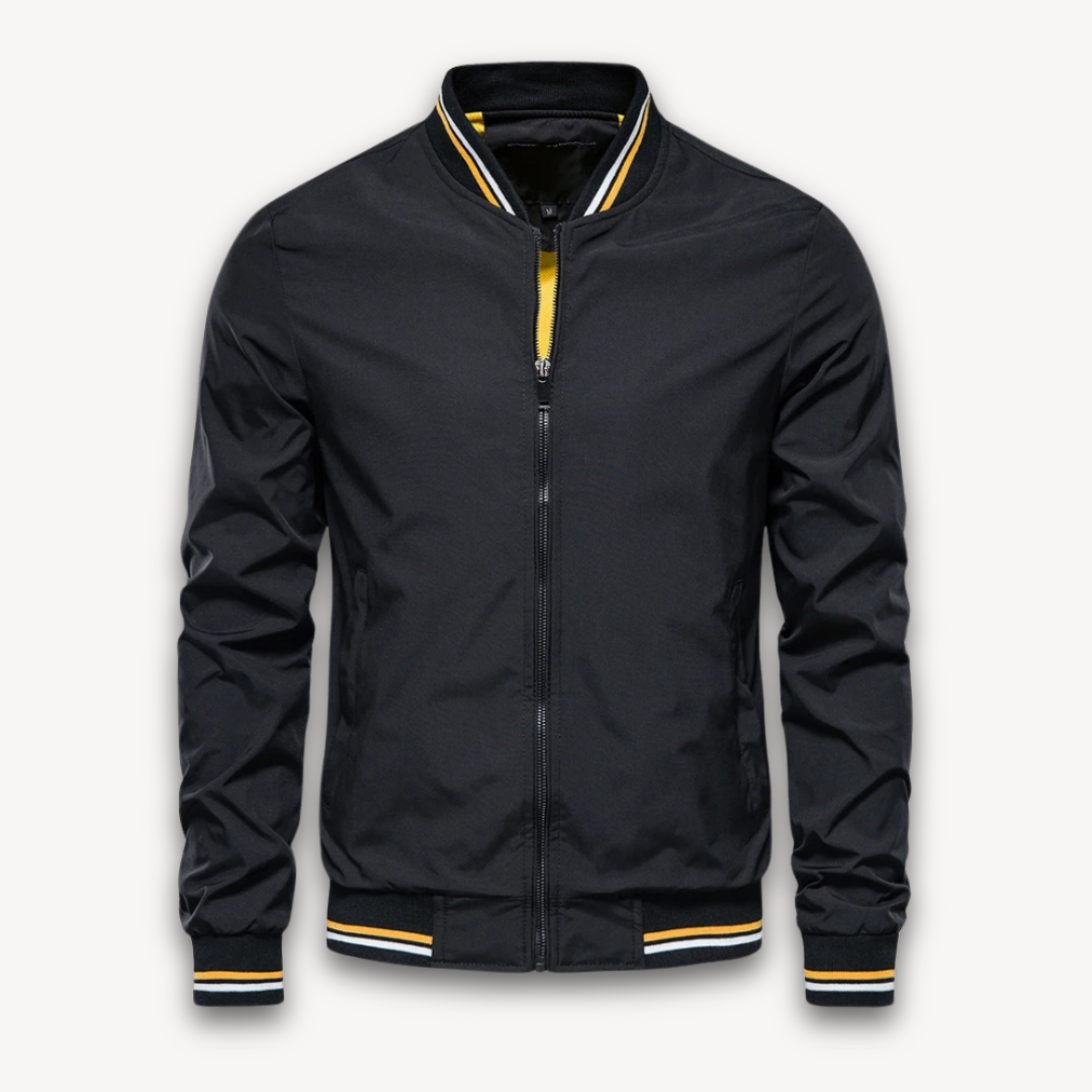 VogeLuxe | Men’s Classic Tipped Collar Bomber Jacket 3