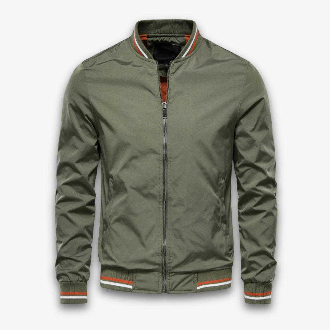 VogeLuxe | Men’s Classic Tipped Collar Bomber Jacket 5