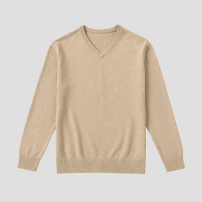 VogeLuxe | Men’s Classic V-Neck Fine Knit Sweater 1