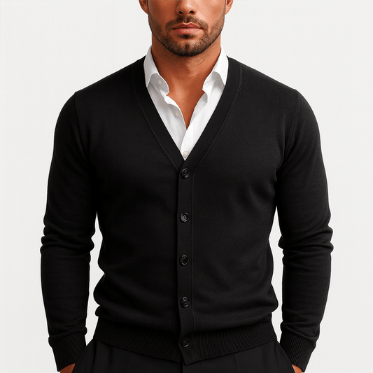 VogeLuxe | Men’s Classic V Neck Knit Cardigan 0