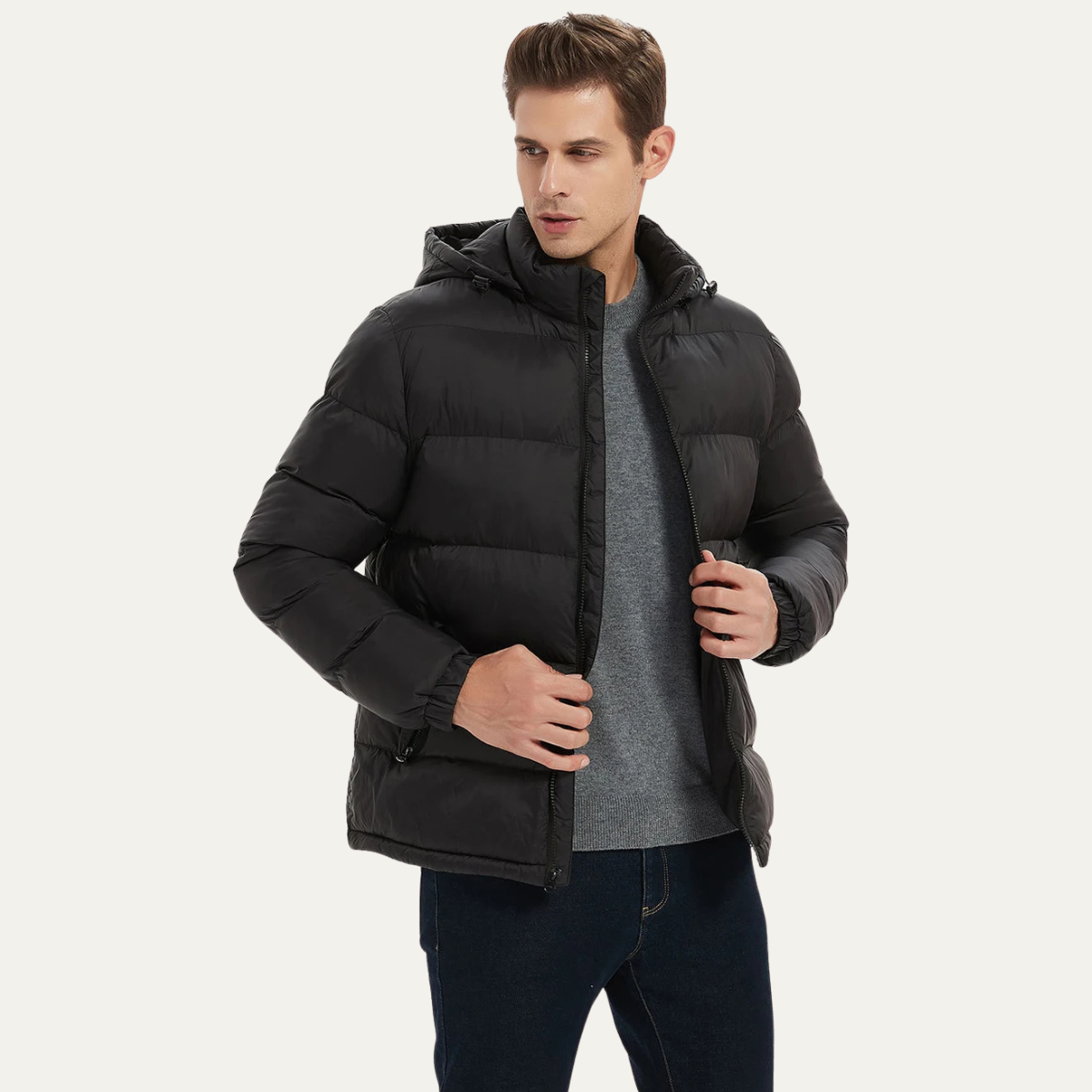 VogeLuxe | Men’s Classic Waist-Length Puffer Jacket 3
