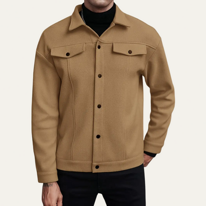 VogeLuxe | Men’s Classic Wool-Blend Shirt Jacket 1