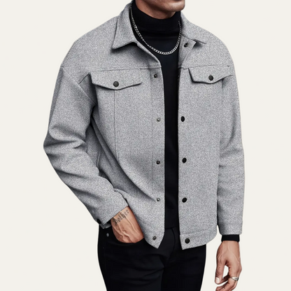 VogeLuxe | Men’s Classic Wool-Blend Shirt Jacket 3