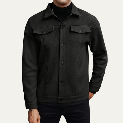 VogeLuxe | Men’s Classic Wool-Blend Shirt Jacket 4